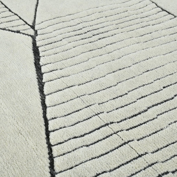 Amer Rugs Arlington Hand-knotted Moroccan Area Rug With Abstract Carved Design For Luxurious Home Décor Ivory Wool Arl30912