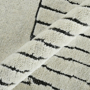 Amer Rugs Arlington Hand-knotted Moroccan Area Rug With Abstract Carved Design For Luxurious Home Décor Ivory Wool Arl30912