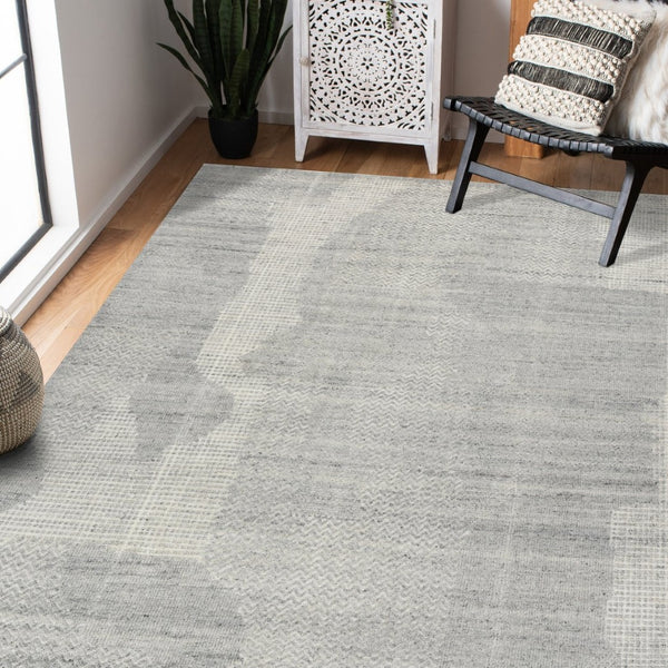 Amer Rugs Arlington Hand-knotted Moroccan Carved Design Area Rug - Luxurious Softness And Unique Style Gray Wool Arl40912