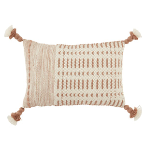 Jaipur Living Jaipur Living Calvert Tasseled Woven Lumbar Pillow Bohemian Tribal Outdoor Accent Tan 13"X21" Lumbar PLW103697