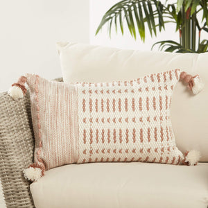 Jaipur Living Jaipur Living Calvert Tasseled Woven Lumbar Pillow Bohemian Tribal Outdoor Accent Tan 13"X21" Lumbar PLW103697
