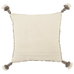 Jaipur Living Jaipur Living Calvert Tasseled Woven Lumbar Pillow Cover Bohemian Tribal Outdoor Accent Gray 18" Square PLC102421