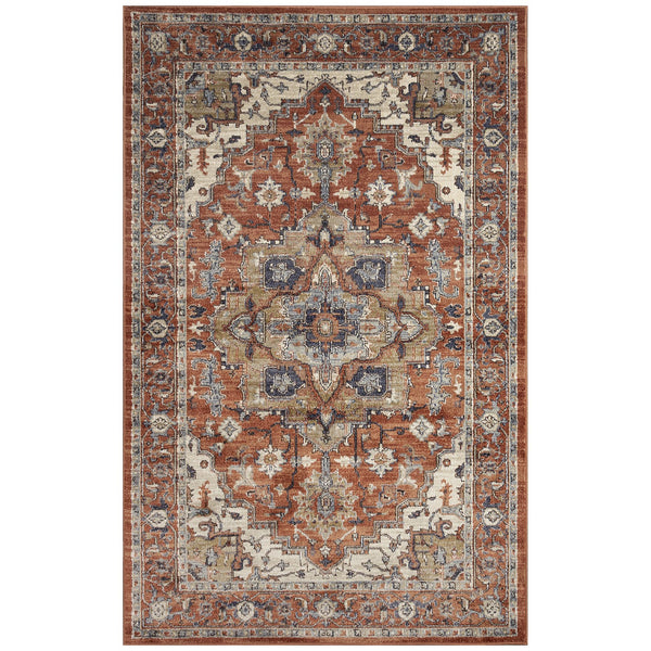 Trans Ocean Liora Manne Ariana Heriz Indoor Area Rug - Elegant Traditional Floral Design For Stylish Spaces Rust Polypropylene Arn69922217