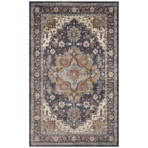 Trans Ocean Liora Manne Ariana Heriz Indoor Area Rug - Elegant Traditional Floral Design For Stylish Spaces Navy Polypropylene Arn69922233
