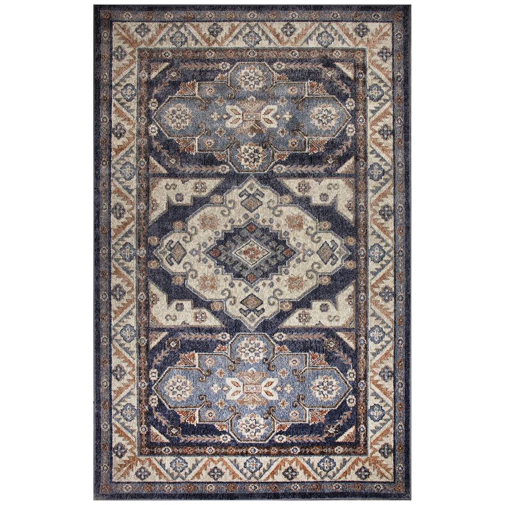 Trans Ocean Liora Manne Ariana Floral Medallion Indoor Area Rug - Elegant Power Loomed Design For Classic Decor Blue Polypropylene Arn58922603