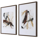 Uttermost Burgundy Interjection Abstract Prints, Set/2 41440 PLASTIC, GLASS, PAPER