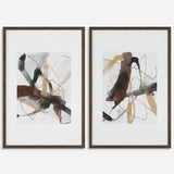 Burgundy Interjection Abstract Prints, Set/2