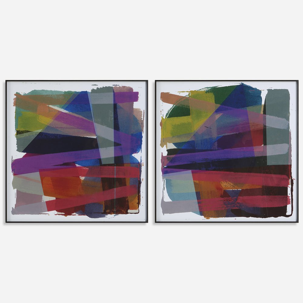 Uttermost Vivacious Abstract Framed Prints, Set/2 41449 ALUMINIUM, PINE, MDF, GLASS