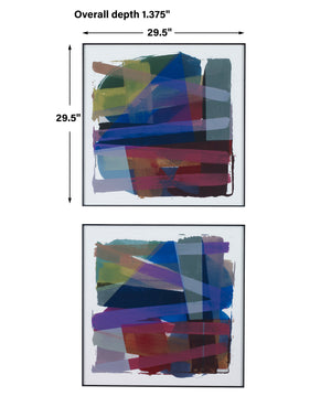Uttermost Vivacious Abstract Framed Prints, Set/2 41449 ALUMINIUM, PINE, MDF, GLASS