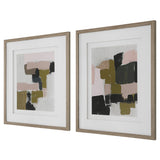 Uttermost Color Block Framed Prints, Set/2 41453 PINE, GLASS, MDF, VENEER, PAPER