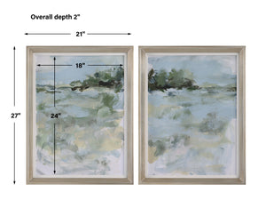 Uttermost Far Away View Framed Prints, Set/2 41454 PINE, MDF, LINEN, PAPER