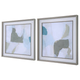 Uttermost Mist Shapes Framed Prints, Set/2 32268 PINE,GLASS,MDF,PAPER,LINEN,VENEER