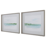 Uttermost Green Ribbon Coast Framed Prints Set/2 32269 PINE,GLASS,MDF,PAPER,LINEN,VENEER