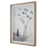 Uttermost Blue Flowers In Vase Framed Print 32287 PINE, MDF, LINEN, PAPER, VENEER