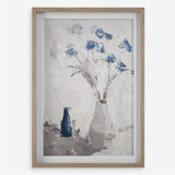 Uttermost Blue Flowers In Vase Framed Print 32287 PINE, MDF, LINEN, PAPER, VENEER