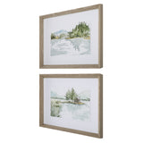 Uttermost Serene Lake Framed Prints, Set/2 32288 PINE, MDF, GLASS, PAPER, VENEER