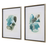 Uttermost Blueprints Watercolor Prints, Set Of 2 32291 PINE, MDF, GLASS, PAPER, VENEER