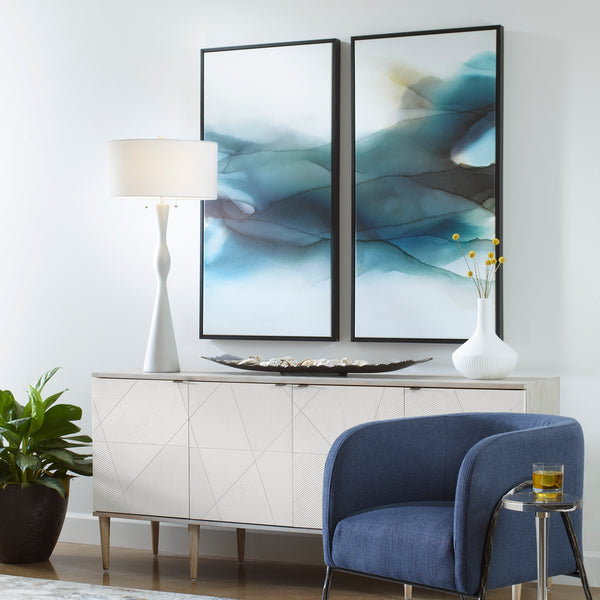 Uttermost September Desert Modern Watercolor Art Set/2 32305 SOLID WOOD, CANVAS,  LACQUER PAINT