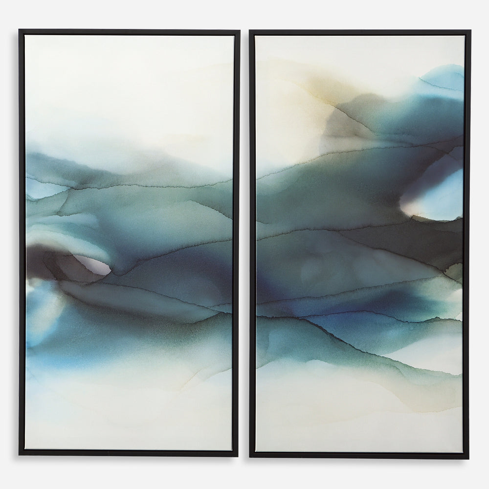 Uttermost September Desert Modern Watercolor Art Set/2 32305 SOLID WOOD, CANVAS,  LACQUER PAINT