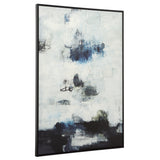 Uttermost Black And Blue Framed Abstract Art 32306 SOLID WOOD, CANVAS,  LACQUER PAINT