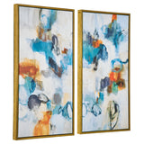 Uttermost Casual Moments Framed Abstract Art, Set/2 32325 SOLID WOOD, CANVAS,  HOT STAMP FOIL