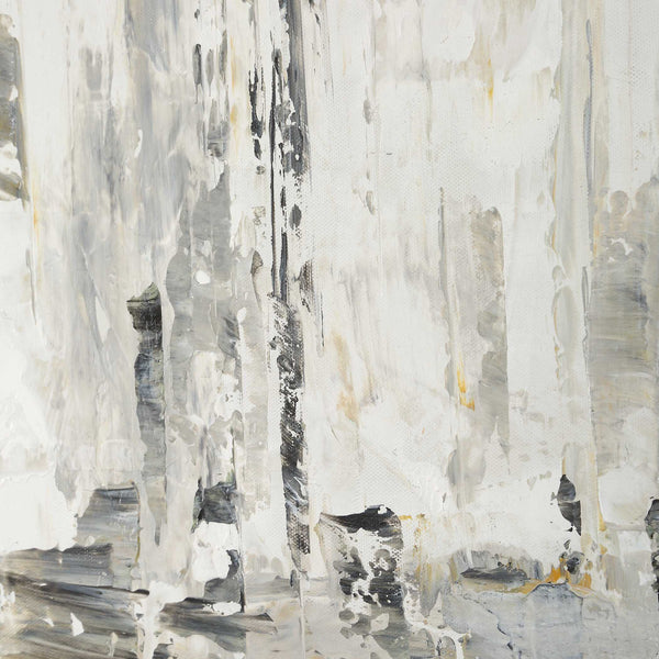 Uttermost Hours In Silence Abstract Art - Hand-painted Canvas With Gold Frame & Mood-enhancing Hues Black,Brown,Gray,White,Woodtone Canvas,Pine Wood,Ps,Mdf,Acrylic 32441