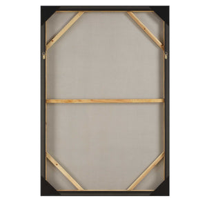 Uttermost Hours In Silence Abstract Art - Hand-painted Canvas With Gold Frame & Mood-enhancing Hues Black,Brown,Gray,White,Woodtone Canvas,Pine Wood,Ps,Mdf,Acrylic 32441