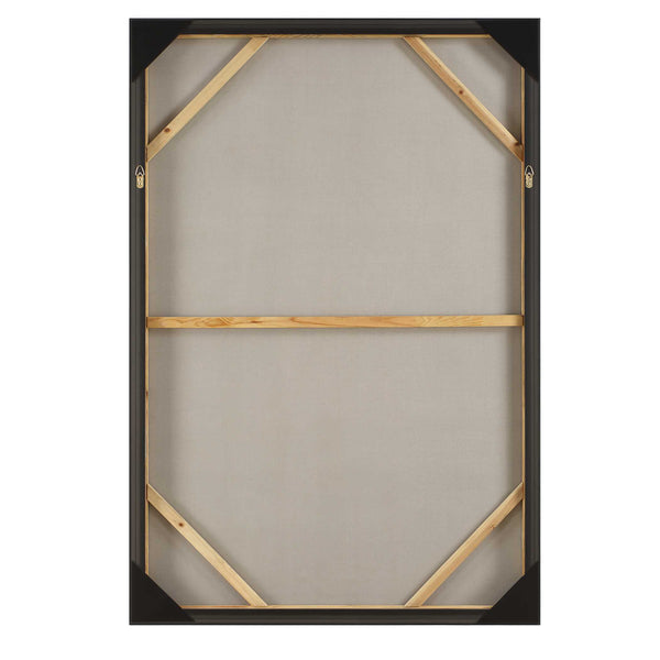 Uttermost Hours In Silence Abstract Art - Hand-painted Canvas With Gold Frame & Mood-enhancing Hues Black,Brown,Gray,White,Woodtone Canvas,Pine Wood,Ps,Mdf,Acrylic 32441