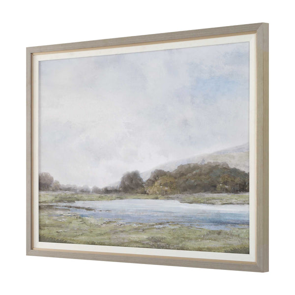 Uttermost Restful Vista Framed Waterscape Art - Serene Minimalist Print For A Tranquil Atmosphere Black,Blue,Brown,Gold,Gray,Green,Woodtone Plastic,Mdf,Paper,Linen,Veneer 32443