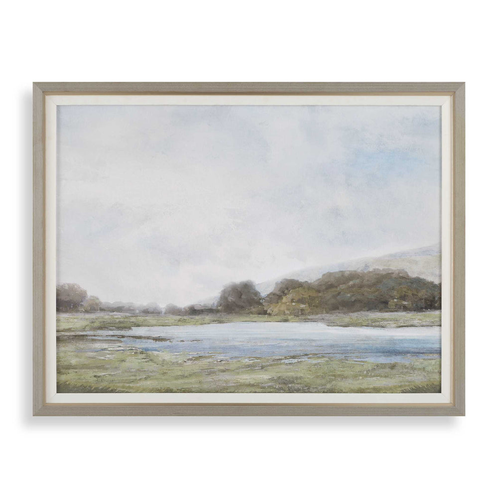 Uttermost Restful Vista Framed Waterscape Art - Serene Minimalist Print For A Tranquil Atmosphere Black,Blue,Brown,Gold,Gray,Green,Woodtone Plastic,Mdf,Paper,Linen,Veneer 32443