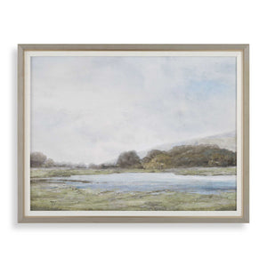 Uttermost Restful Vista Framed Waterscape Art - Serene Minimalist Print For A Tranquil Atmosphere Black,Blue,Brown,Gold,Gray,Green,Woodtone Plastic,Mdf,Paper,Linen,Veneer 32443