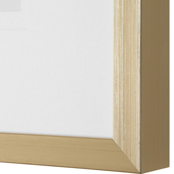 Uttermost Nature's Script - Elegant Set Of 9 Framed Botanical Prints With Gold Gallery Frame Gold,Green,White Plastic,Glass,Mdf,Paper 32449