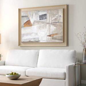 Uttermost Hide & Seek Abstract Art - Elegant Neutral Tones With Textured Linen Mat And Frame Black,Brown,Gray,Orange,White,Woodtone Canvas ,Pine Wood,Ps 32439