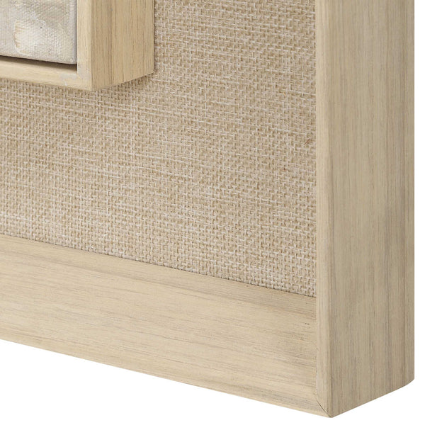 Uttermost Hide & Seek Abstract Art - Elegant Neutral Tones With Textured Linen Mat And Frame Black,Brown,Gray,Orange,White,Woodtone Canvas ,Pine Wood,Ps 32439