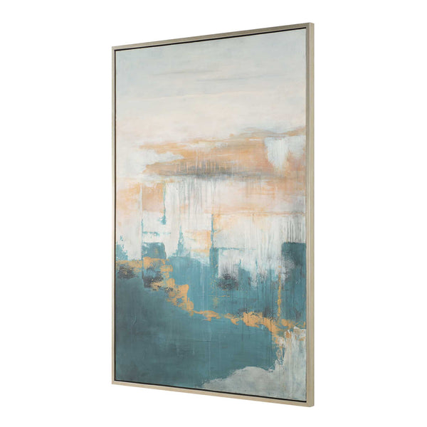 Uttermost Serene Abstract Coastal Landscape Art - Tranquil Hues In Framed Elegance For Your Home Black,Blue,Brown,Gray,Orange,Pink Canvas ,Pine Wood,Mdf,Acrylic 32442