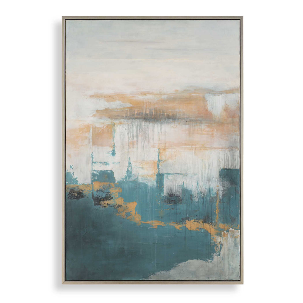Uttermost Serene Abstract Coastal Landscape Art - Tranquil Hues In Framed Elegance For Your Home Black,Blue,Brown,Gray,Orange,Pink Canvas ,Pine Wood,Mdf,Acrylic 32442