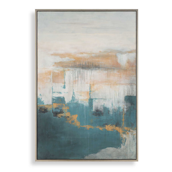 Uttermost Serene Abstract Coastal Landscape Art - Tranquil Hues In Framed Elegance For Your Home Black,Blue,Brown,Gray,Orange,Pink Canvas ,Pine Wood,Mdf,Acrylic 32442