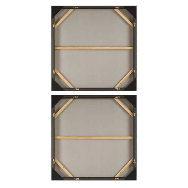 Uttermost Hand-painted Abstract Art Set Of 2 - Monochromatic Canvases In Elegant Black Frame Black,Brown,White Canvas ,Pine Wood,Mdf,Acrylic 32437