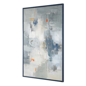 Uttermost Blueprint Hand Painted Canvas Art - Cool Tones, Unique Textures, Versatile Framing Options Black,Blue,Gold,Gray,Orange,White Canvas ,Pine Wood,Mdf,Acrylic 32438