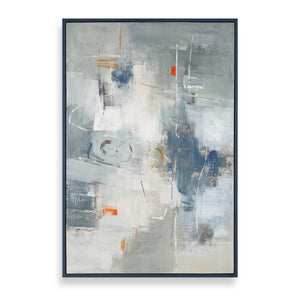 Uttermost Blueprint Hand Painted Canvas Art - Cool Tones, Unique Textures, Versatile Framing Options Black,Blue,Gold,Gray,Orange,White Canvas ,Pine Wood,Mdf,Acrylic 32438