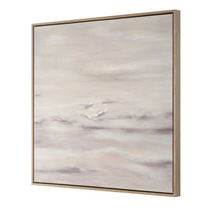 Uttermost Trance Hand Painted Abstract Art - Ethereal Canvas With Muted Tones & Pine Wood Frame Brown,Gray,White,Woodtone Pinewood,Canvas,Wood Veneer 32451