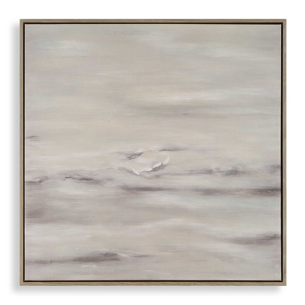 Uttermost Trance Hand Painted Abstract Art - Ethereal Canvas With Muted Tones & Pine Wood Frame Brown,Gray,White,Woodtone Pinewood,Canvas,Wood Veneer 32451