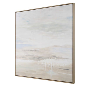 Uttermost Gravity Hand Painted Abstract Landscape Art In Pastel Hues With Framed Depth & Texture Black,Blue,Bronze,Gray,White,Woodtone Pinewood,Canvas,Wood Veneer 32452