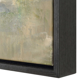 Uttermost Fragment Hand Painted Canvas Landscape Art - Expressive Brushwork In Muted Tones Black,Brown,Gray,Green,White Pinewood,Canvas,Black Oak Veneer 32453
