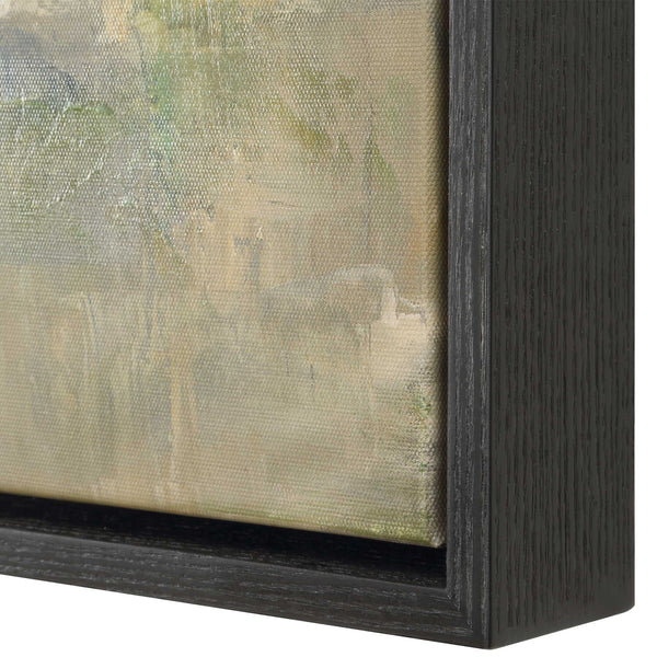 Uttermost Fragment Hand Painted Canvas Landscape Art - Expressive Brushwork In Muted Tones Black,Brown,Gray,Green,White Pinewood,Canvas,Black Oak Veneer 32453