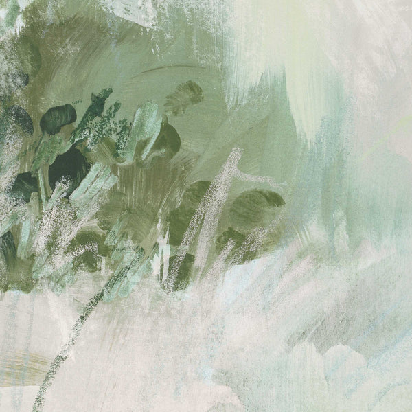 Uttermost Uttermost Hand-Painted Canvas Art With Champagne Silver Frame — Tranquil Greens, Textured Impressionism 32455