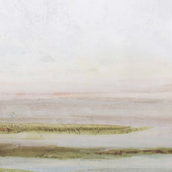 Uttermost Hazy Lake Framed Landscape Art - Handcrafted Elegance With Creamy Sky And Earthy Tones Gold,Gray,Green,Pink,White Solid Wood,Canvas,Hot Stamp Foil 32485