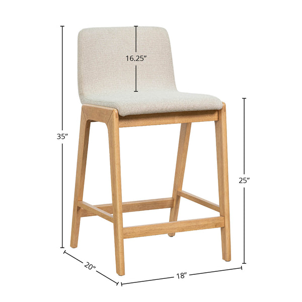 Lh Imports Arizona Counter Stool - Stylish White Wash Finish With Solid Rubber Frame For Modern Interiors Beige Solid Rubberwood,Lvl,Polyester,Foam Arz026-om