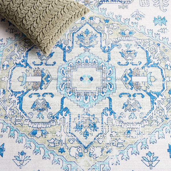 Safavieh Arizona 105 Power Loomed Polyester Rug Beige / Blue ARZ105B-9