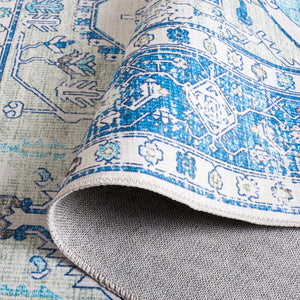 Safavieh Arizona 105 Power Loomed Polyester Rug Beige / Blue ARZ105B-9